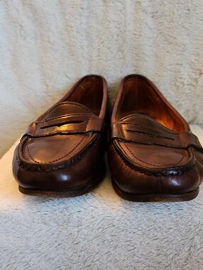 Timberland Brown Leather Penny Loafers - Women's Slip-On Flats